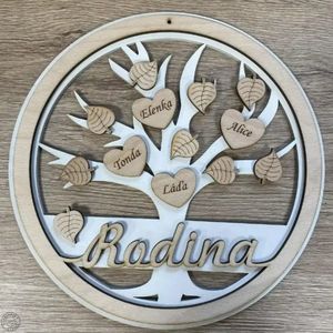 Dřevěný strom Rodina - s možností gravírování jmen, S gravírováním obraz