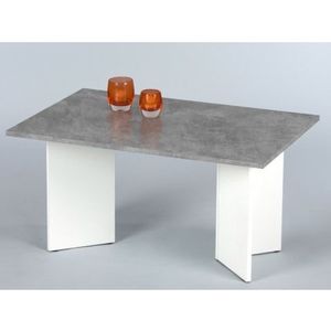 Konferenční stolek Minimal, šedý beton/bílý obraz