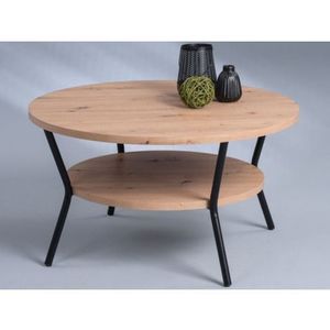 Kulatý konferenční stolek Aurora, dub artisan obraz