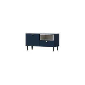 Televizní stolek YRANI 1D1S, modrá/bílá obraz