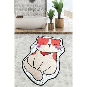 L'essentiel Koupelnový kobereček Katze 60 x 90 cm béžovo-červený obraz