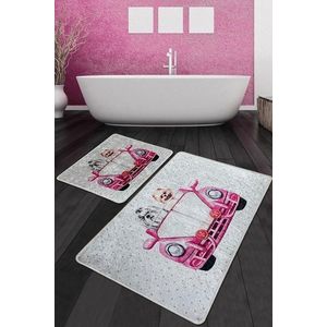 L'essentiel Sada 2 kusů koupelnových předložek Dogs Vosvos růžovo-bílá obraz