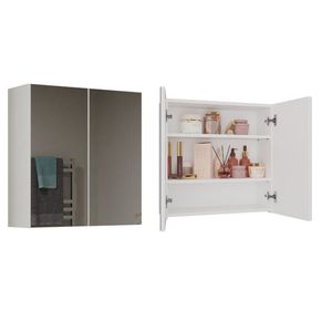 TP Living Závěsná koupelnová skříňka POLA 60 cm se zrcadlem bílá obraz