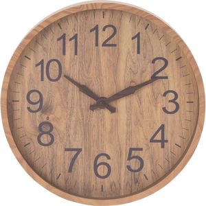 Nástěnné hodiny s imitací dřeva Rimini, pr. 30, 5 cm, sv. hnědá obraz
