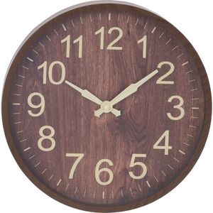 Nástěnné hodiny s imitací dřeva Rimini, pr. 30, 5 cm, tm. hnědá obraz