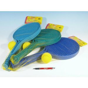 Soft tenis plast barevný+míček v síťce obraz
