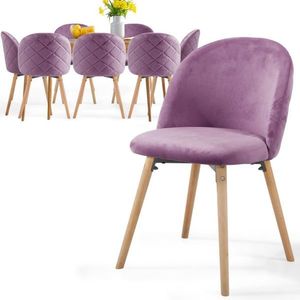80676 MIADOMODO Sada jídelních židlí sametové, fialové, 8 ks obraz