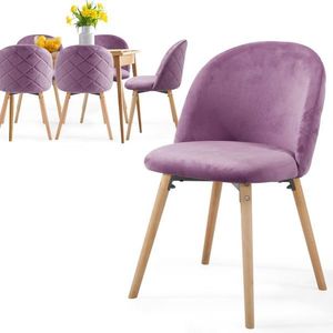 80675 MIADOMODO Sada jídelních židlí sametové, fialové, 6 ks obraz