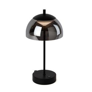 Moderne tafellamp zwart 35 cm smoke glas incl. LED 3-staps dimbaar - Djent obraz