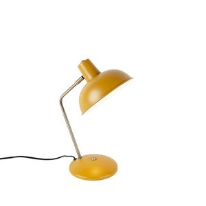 Retro stolní lampa žlutá s bronzem - Milou obraz