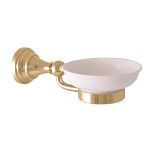 SLEZAK-RAV Mýdlenka keramická zlato Koupelnový doplněk MORAVA RETRO, Barva: zlatá MKA0300Z obraz