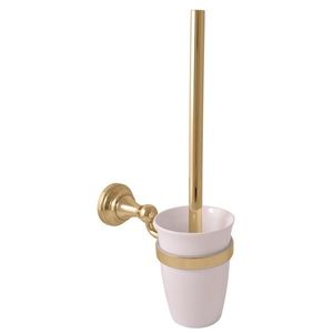 SLEZAK-RAV WC štětka, miska keramika, zlato Koupelnový doplněk MORAVA RETRO, Barva: zlatá MKA0500Z obraz