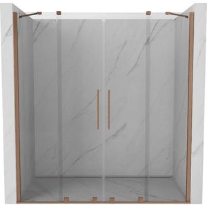 MEXEN/S Velar Duo posuvné sprchové dveře 170, transparent, měď kartáčovaná 871-170-000-02-65 obraz