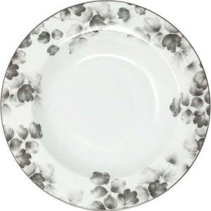 Hluboké porcelánové talíře v bílé a světle šedé barvě v sadě 6 ks ø 22 cm Foliage gray – Villa Altachiara obraz