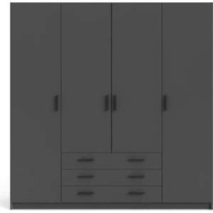 Tmavě šedá šatní skříň 196x200 cm Sprint - Tvilum obraz