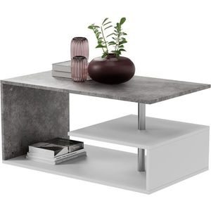 Konferenční stolek, 90 x 50 x 41 cm, bílo/šedá obraz