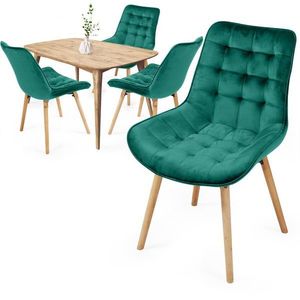 MIADOMODO Sada prošívaných jídelních židlí, zelená 4 ks obraz
