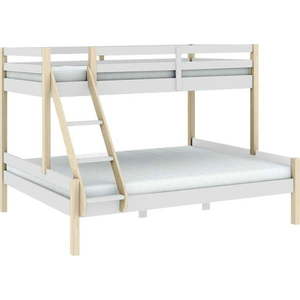 Bílá patrová dětská postel z borovicového dřeva 90x190/140x190 cm Livia – Marckeric obraz