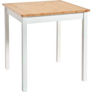 Jídelní stůl z borovicového dřeva s bílou konstrukcí Bonami Essentials Sydney, 70 x 70 cm obraz