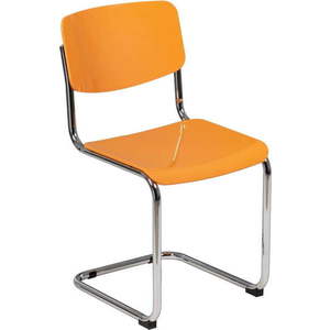 Oranžové jídelní židle v sadě 4 ks Chrome – Ixia obraz