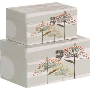 Dekorativní úložné boxy v mentolové barvě v sadě 2 ks 30x18x15 cm Flowery – Ixia obraz