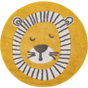 Okrově žlutý bavlněný dětský koberec ø 100 cm Lion – Ixia obraz