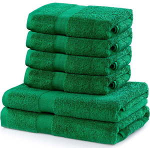 Set 2 bavlněných zelených osušek a 4 ručníků DecoKing Marina obraz