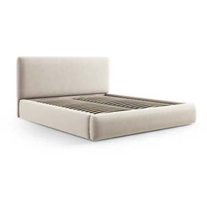 Béžová čalouněná dvoulůžková postel s úložným prostorem s roštem 160x200 cm Colonel – Cosmopolitan Design obraz