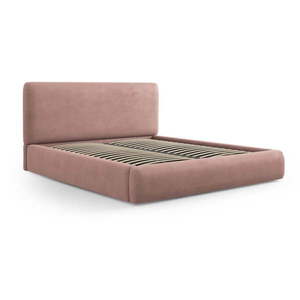Růžová čalouněná dvoulůžková postel s úložným prostorem s roštem 140x200 cm Colonel – Cosmopolitan Design obraz
