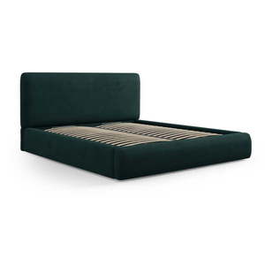 Tmavě zelená čalouněná dvoulůžková postel s úložným prostorem s roštem 140x200 cm Colonel – Cosmopolitan Design obraz