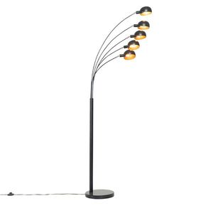 Designová stojací lampa černá se zlatými 5 světly - Sixties Marmo obraz
