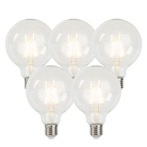 Sada 5 E27 stmívatelných LED žárovek G95 5W 470 lm 2700K obraz