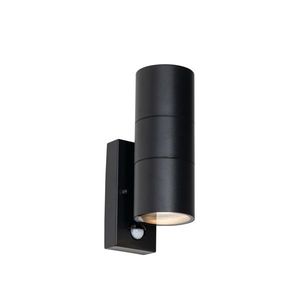 Venkovní nástěnné svítidlo černé 2-světlo AR70 s pohybovým senzorem - Duo obraz