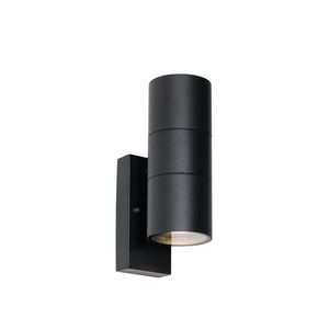 Venkovní nástěnné svítidlo černé 2-světlo AR70 se senzorem světlo-tma - Duo obraz
