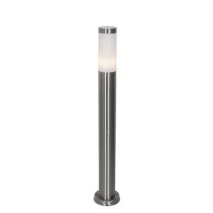 Moderní venkovní sloupková lampa ocel s opálovým sklem 80 cm IP44 - Rox obraz