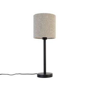 Moderní stolní lampa černá s boucle stínítkem taupe 20 cm - Simplo obraz