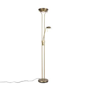 Bronzová stojací lampa s lampičkou na čtení včetně LED a stmívače - Diva 2 obraz