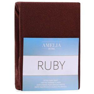 Froté prostěradlo s gumou AmeliaHome Ruby hnědé, velikost 120-140x200+30 obraz