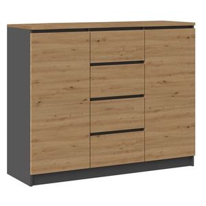 TP Living Komoda 2D4S 120 cm dub artisan/antracit obraz