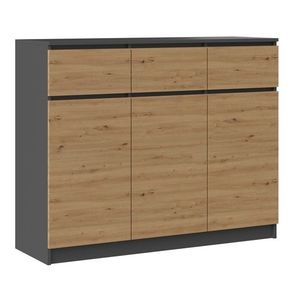 TP Living Komoda Heather 3D3S 120 cm antracit/dub artisan obraz