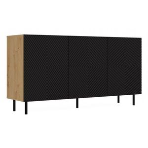 TP Living Komoda KAMA 150 cm dub artisan/černá obraz