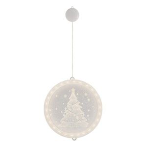 AmeliaHome LED světelná ozdoba na okno CHRISTMAS TREE kruhová bílá obraz