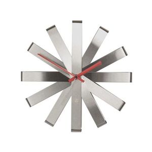 Nástěnné hodiny Ribbon Umbra stříbrné obraz
