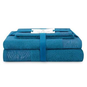 AmeliaHome Sada 3 ks ručníků ALLIUM klasický styl modrá, velikost 50x90+70x130 obraz