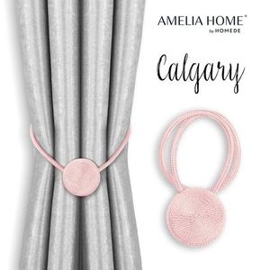 AmeliaHome Sada úvazů na závěs CALGARY 2 ks pudrově růžová obraz