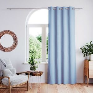 Závěs AmeliaHome Clear s průchodkami 140x250 modrý/bílý obraz