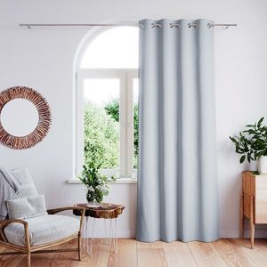 Závěs AmeliaHome Clear s průchodkami 140x250 šedý/bílý obraz