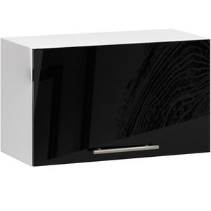 Ak furniture Závěsná kuchyňská skříňka Olivie W 60 cm bílá/černý lesk obraz