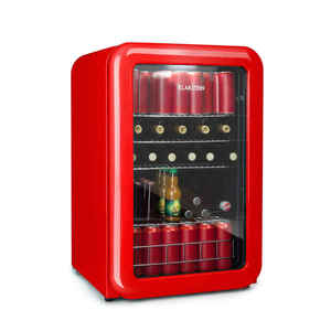 Klarstein PopLife, lednice na nápoje, 115 l, 0-10 °C, retro design, červená obraz
