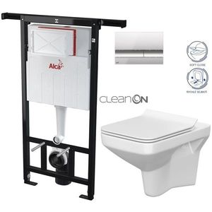 ALCADRAIN Jádromodul předstěnový instalační systém s chromovým tlačítkem M1721 + WC CERSANIT CLEANON COMO + SEDÁTKO AM102/1120 M1721 CO1 obraz